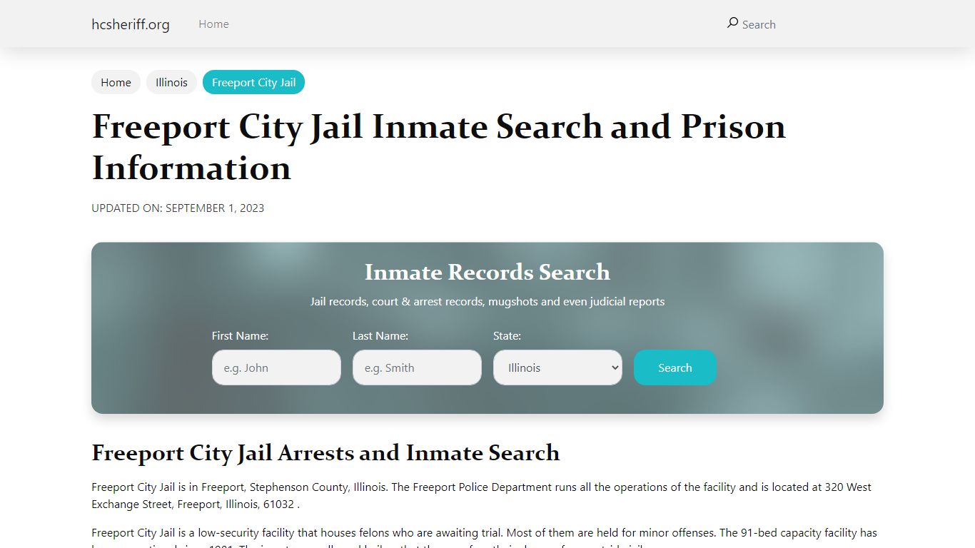 Freeport City Jail Inmate Search and Prison Information