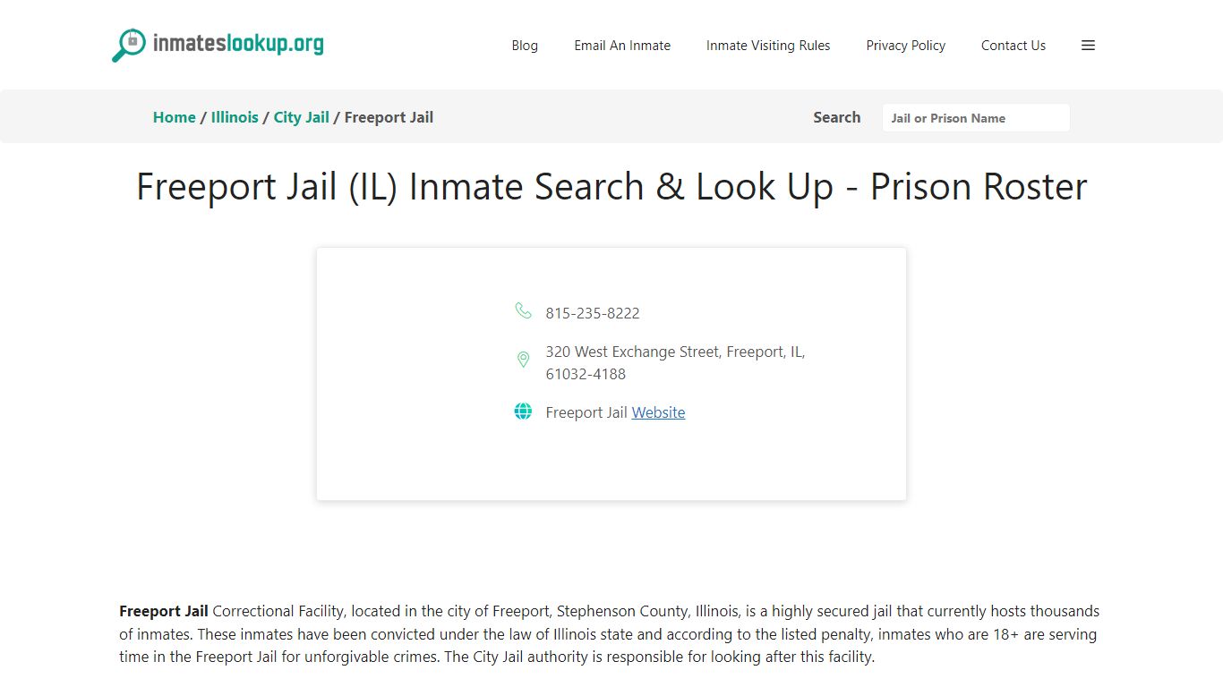 Freeport Jail (IL) Inmate Search & Look Up - Prison Roster